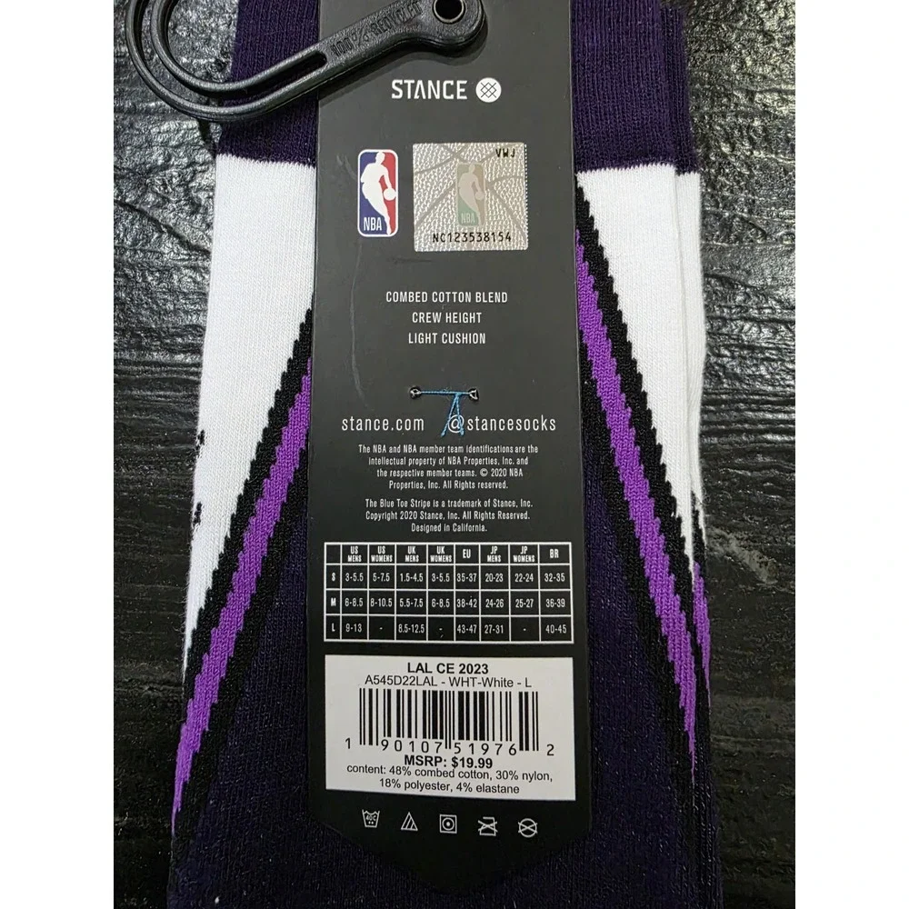 Stance Los Angeles Lakers City Edition Crew Socks Size L (9-13) NWT NBA Crew‎